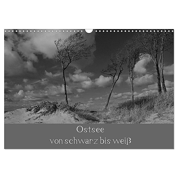 Ostsee - von schwarz bis weiss (Wandkalender 2024 DIN A3 quer), CALVENDO Monatskalender, Uwe Becker