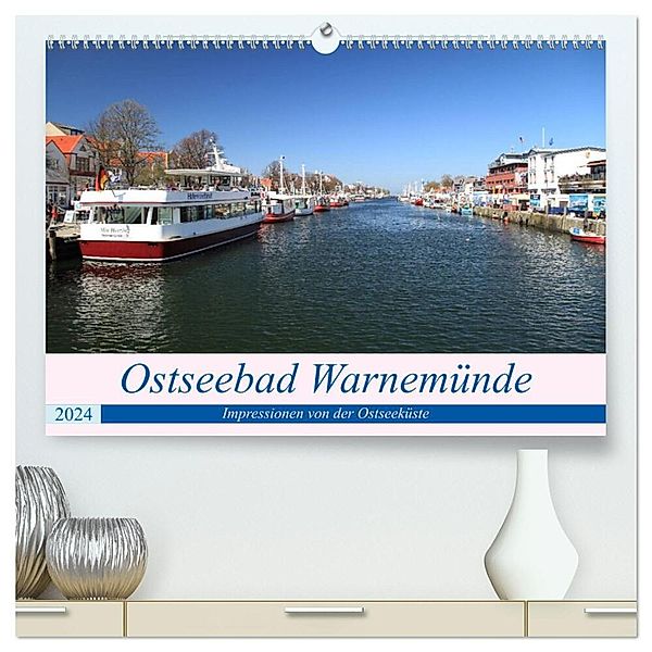 Ostseebad Warnemünde (hochwertiger Premium Wandkalender 2024 DIN A2 quer), Kunstdruck in Hochglanz, Thomas Deter