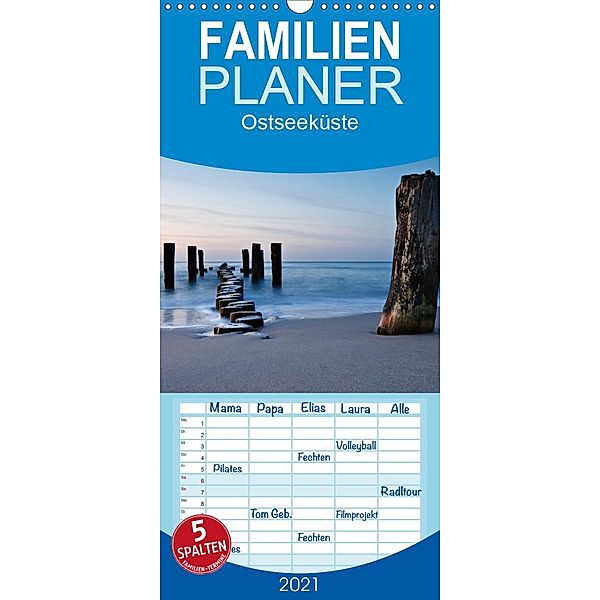 Ostseeküste - Familienplaner hoch (Wandkalender 2021 , 21 cm x 45 cm, hoch), Rico Ködder