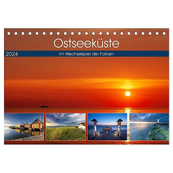 Ostseeküste - im Wechselspiel der Farben (Tischkalender 2024 DIN A5 quer), CALVENDO Monatskalender, Tilo Grellmann