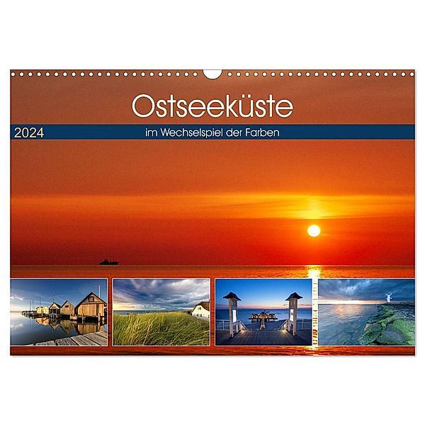 Ostseeküste - im Wechselspiel der Farben (Wandkalender 2024 DIN A3 quer), CALVENDO Monatskalender, Tilo Grellmann