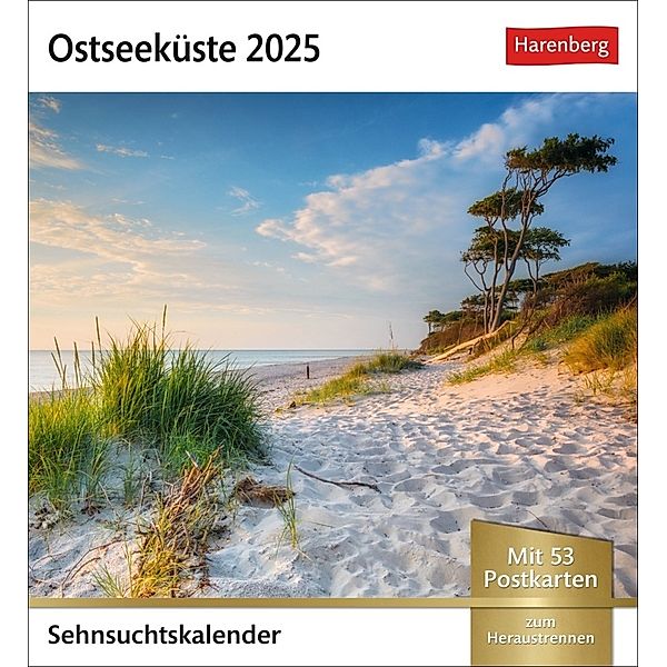 Ostseeküste Sehnsuchtskalender 2025 - Wochenkalender mit 53 Postkarten