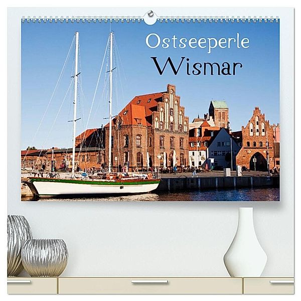 Ostseeperle Wismar (hochwertiger Premium Wandkalender 2024 DIN A2 quer), Kunstdruck in Hochglanz, U boeTtchEr