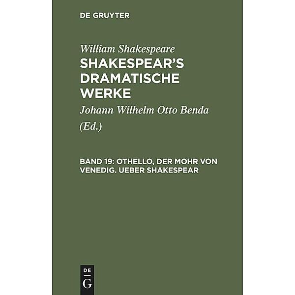 Othello, der Mohr von Venedig. Ueber Shakespear, William Shakespeare