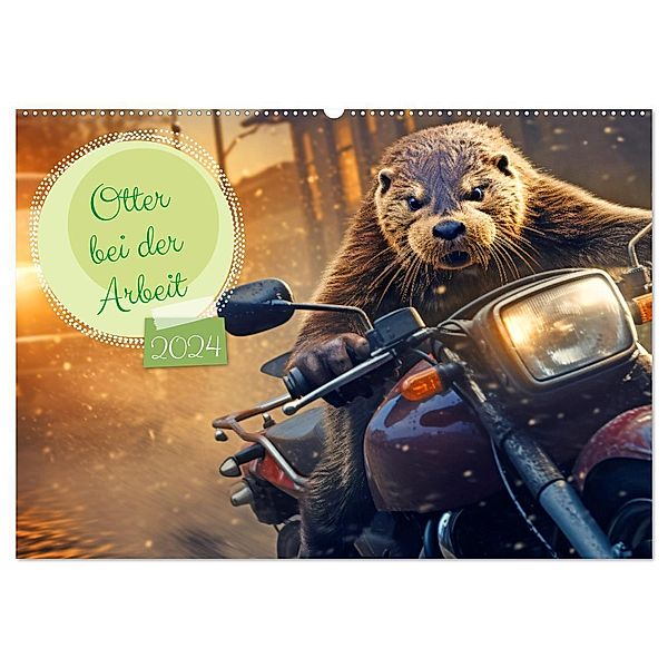 Otter bei der Arbeit (Wandkalender 2024 DIN A2 quer), CALVENDO Monatskalender, Rupert Kowalski