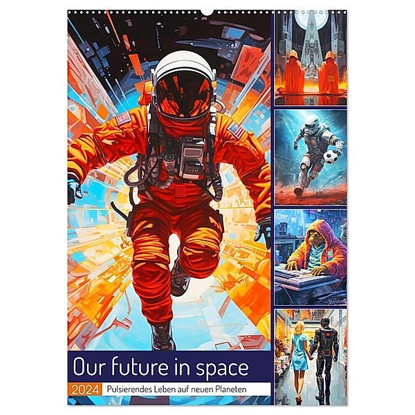 Our future in space. Pulsierendes Leben auf neuen Planeten (Wandkalender 2024 DIN A2 hoch), CALVENDO Monatskalender, Rose Hurley