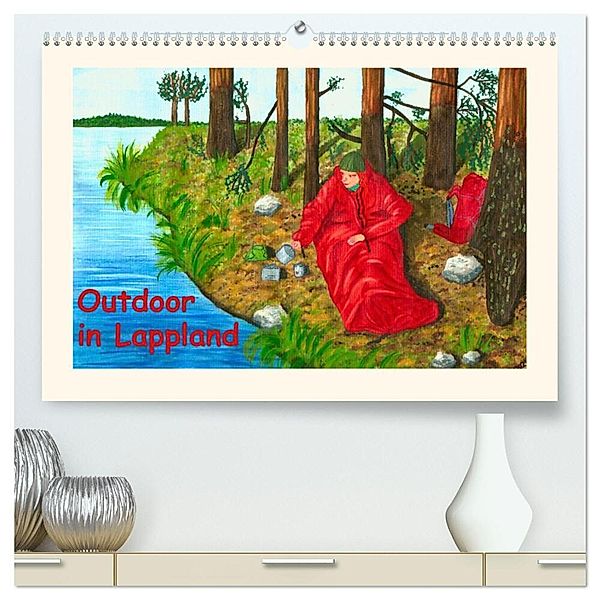 Outdoor in Lappland (hochwertiger Premium Wandkalender 2024 DIN A2 quer), Kunstdruck in Hochglanz, Evelyn Maurer