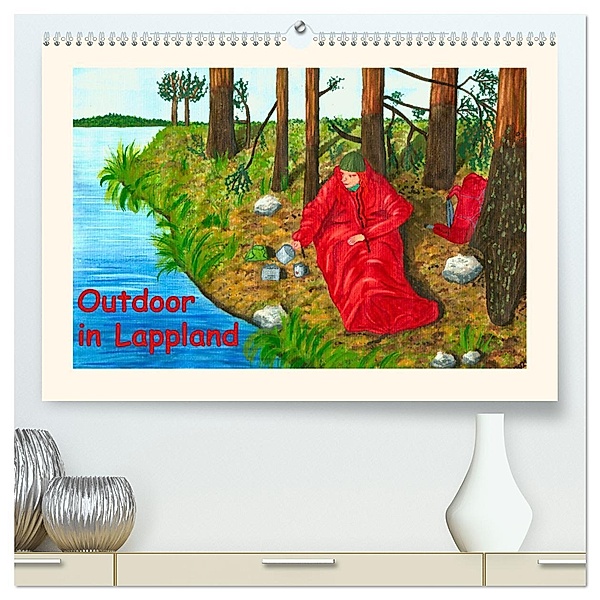 Outdoor in Lappland (hochwertiger Premium Wandkalender 2025 DIN A2 quer), Kunstdruck in Hochglanz, Calvendo, Evelyn Maurer