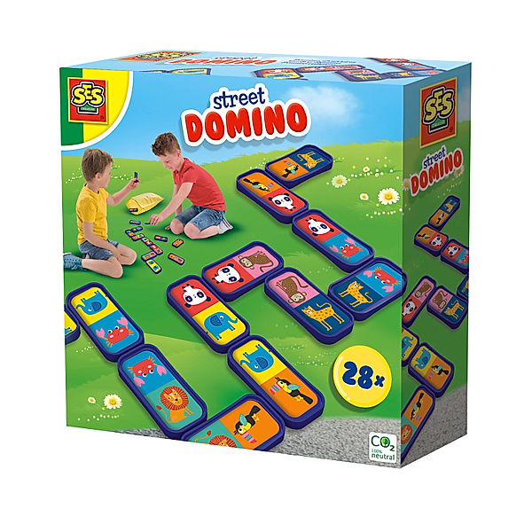 SES Creative Outdoor-Spiel STRAssEN-DOMINO 28-teilig