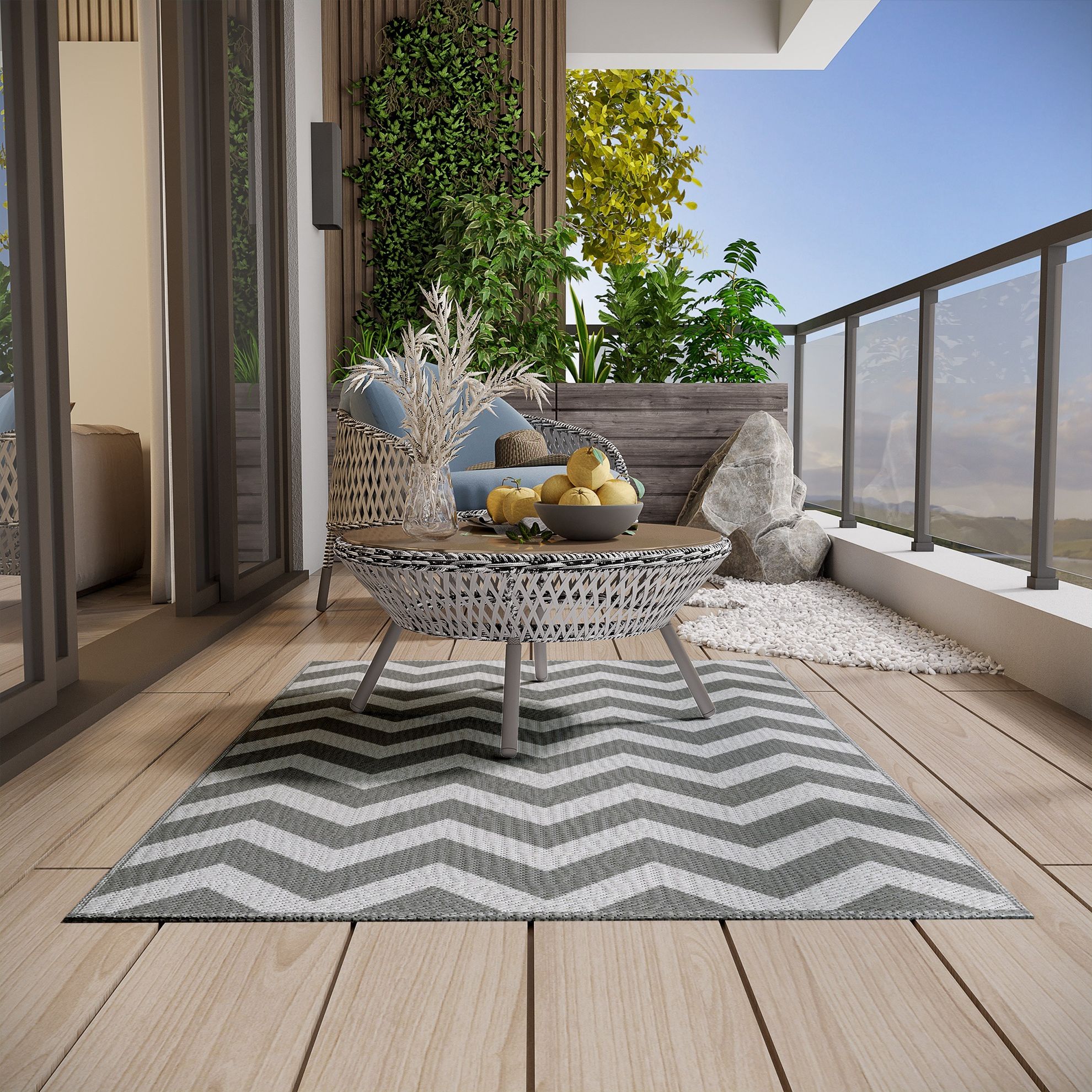 Outdoor Teppich mit doppelseitigem Design grau Farbe: mehrfarbig |  Weltbild.de