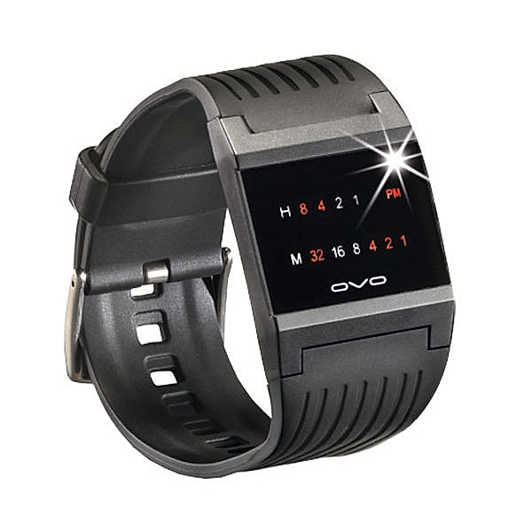 OVO - Binäre LED-Armbanduhr, breit