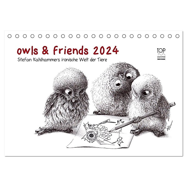 owls & friends 2024 (Tischkalender 2024 DIN A5 quer), CALVENDO Monatskalender, Stefan Kahlhammer