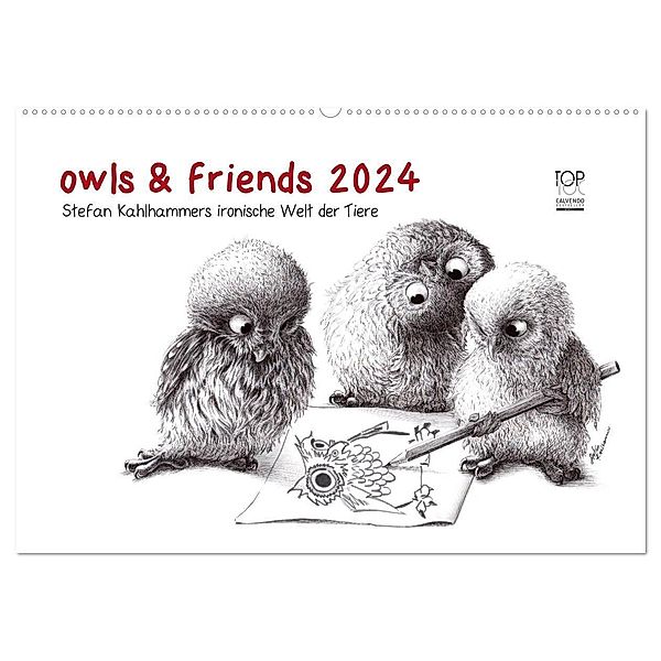 owls & friends 2024 (Wandkalender 2024 DIN A2 quer), CALVENDO Monatskalender, Stefan Kahlhammer