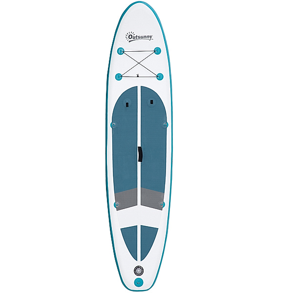 Paddleboard mit rutschfestem Belag bunt (Farbe: weiß, blau, grau)