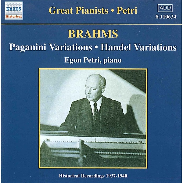 Paganini-Variationen/Händel-Va, Egon Petri