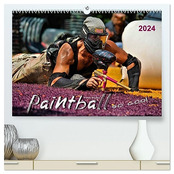 Paintball - so cool (hochwertiger Premium Wandkalender 2024 DIN A2 quer), Kunstdruck in Hochglanz, Peter Roder