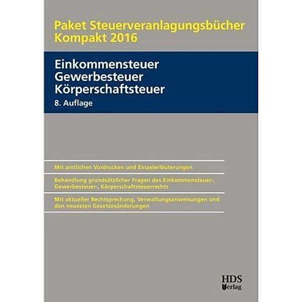 Paket Steuerveranlagungsbücher Kompakt 2016, 3 Bde., Thomas Arndt, Uwe Perbey