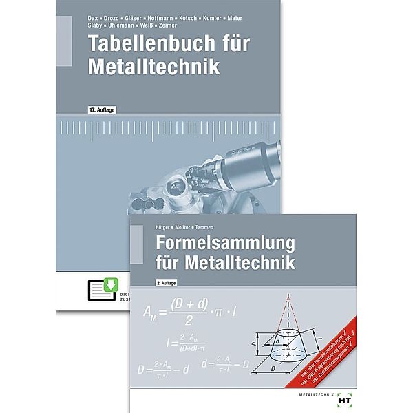 Paketangebot Tabellenbuch für Metalltechnik und Formelsammlung für Metalltechnik, m. 1 Buch, m. 1 Buch, Klaus Zeimer, Albert Weiß, Andreas Uhlemann, Volker Tammen, Johann Slaby, Markus Molitor, Heribert Laier, Bernd Kumler, Günter Kotsch, Michael Hötger, Wolf-Dieter Gläser, Nikolaus Drozd, Wilhelm Dax