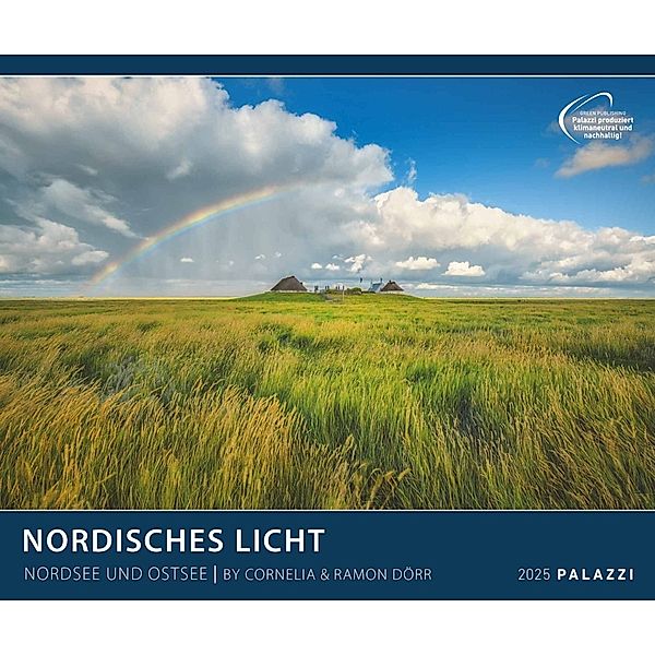 PALAZZI - Nordisches Licht 2025 Wandkalender, 60x50cm, Posterkalender mit faszinierenden Polarlichter, hochwertige Fotografie, eine Reise in die magische Welt des Nordens, internationales Kalendarium