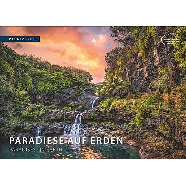 PALAZZI - Paradiese auf Erden 2025 Wandkalender, 70x50cm, Posterkalender mit brillanten Aufnahmen von Natur & Landschaft, hochwertige Panoramaaufnahmen, internationales Kalendarium