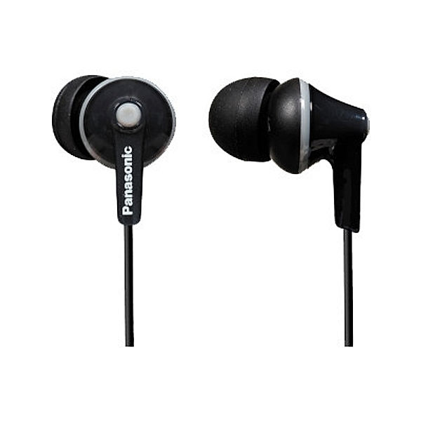 PANASONIC RP-HJE125E-K schwarz In-Ear-Kopfhörer 3,5mm Klinke 10–24.000Hz 1,1m Kabel 3 auswechselbare Ohr-Pass-Stücke S/M/L