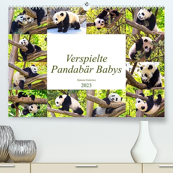 Pandabär Babys (Premium, hochwertiger DIN A2 Wandkalender 2023, Kunstdruck in Hochglanz), Simone Gatterwe