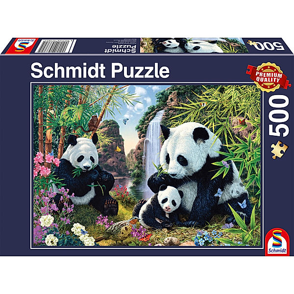 SCHMIDT SPIELE Pandafamilie am Wasserfall