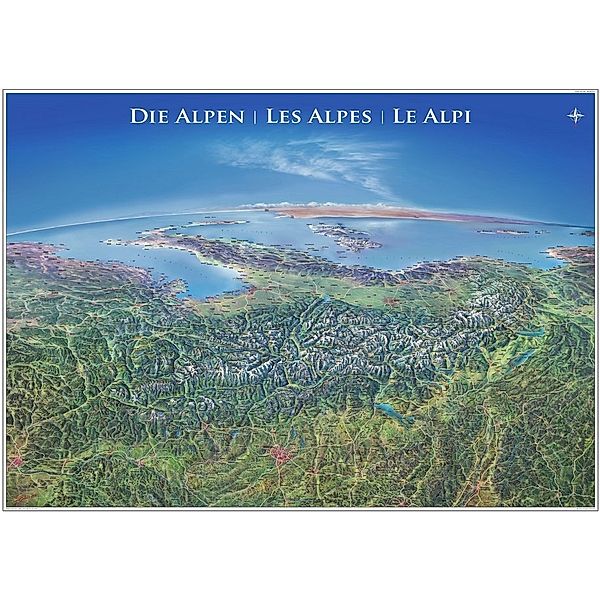 Panorama Alpen Poster, Planokarte