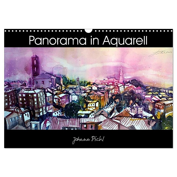 Panorama in Aquarell (Wandkalender 2024 DIN A3 quer), CALVENDO Monatskalender, Johann Pickl