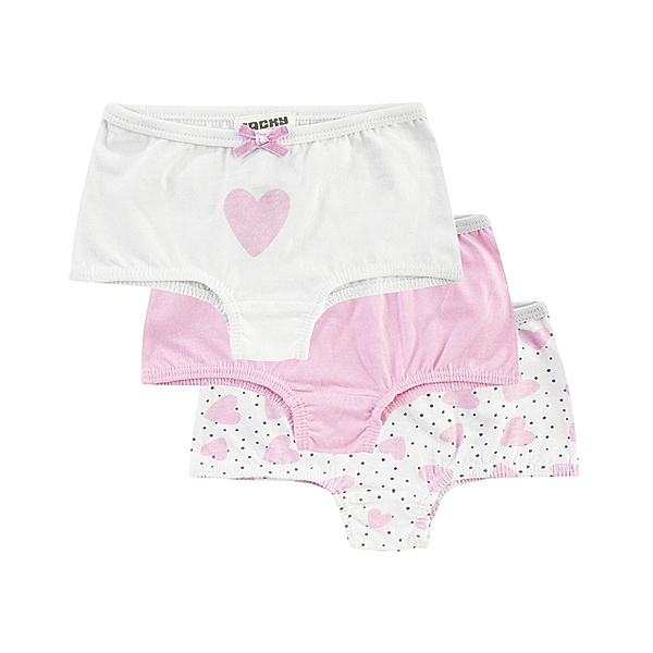 Jacky Panty HEARTS 3er-Pack rosa/weiss