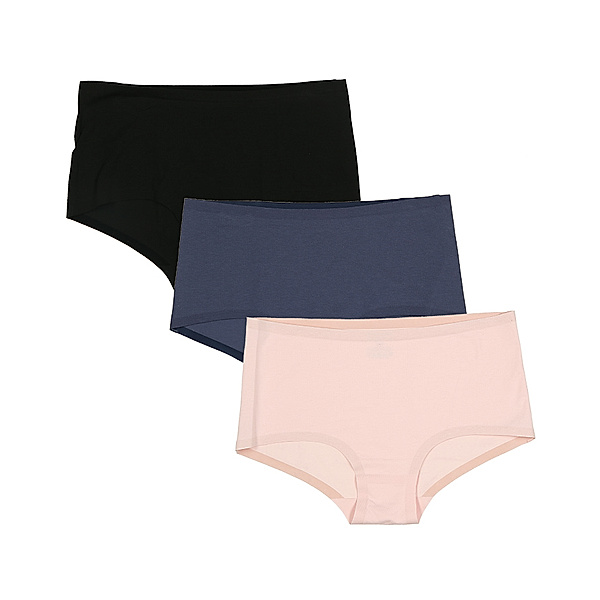 Schiesser Panty INVISIBLE COTTON 3er Pack in schwarz/navy/rosa