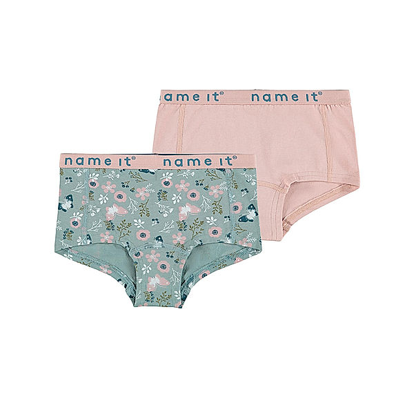 name it Panty NKFHIPSTER – PALE FLOWER 2er-Pack in altrosa/blau