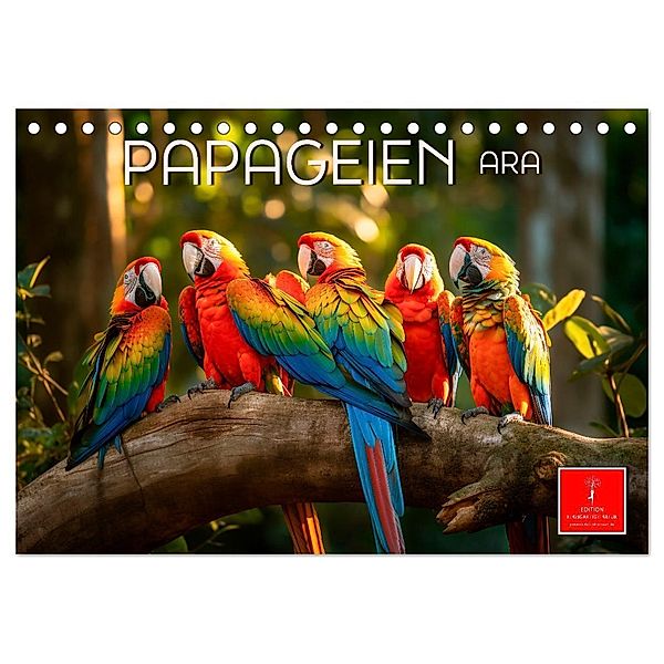 Papageien - Ara (Tischkalender 2024 DIN A5 quer), CALVENDO Monatskalender, Peter Roder