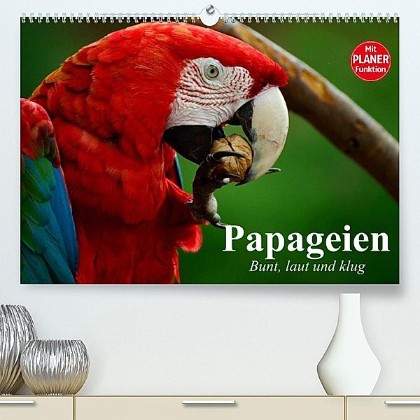 Papageien. Bunt, laut und klug (Premium, hochwertiger DIN A2 Wandkalender 2023, Kunstdruck in Hochglanz), Elisabeth Stanzer
