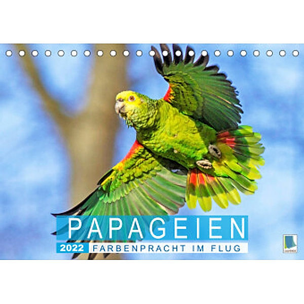 Papageien: Farbenpracht im Flug (Tischkalender 2022 DIN A5 quer), Calvendo