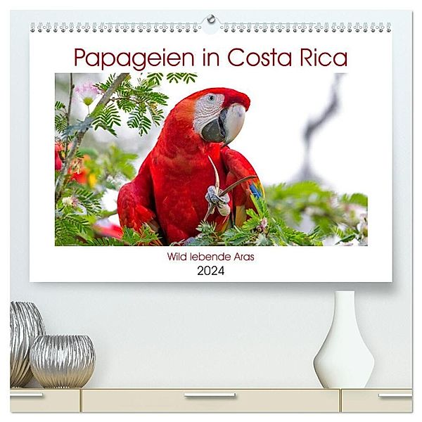 Papageien in Costa Rica (hochwertiger Premium Wandkalender 2024 DIN A2 quer), Kunstdruck in Hochglanz, Akrema-Photography