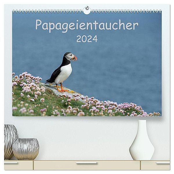 Papageientaucher 2024 (hochwertiger Premium Wandkalender 2024 DIN A2 quer), Kunstdruck in Hochglanz, Stefan Leimer