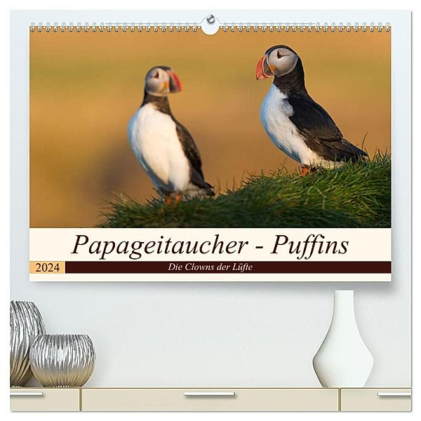 Papageitaucher - Puffins (hochwertiger Premium Wandkalender 2024 DIN A2 quer), Kunstdruck in Hochglanz, Olaf Jürgens