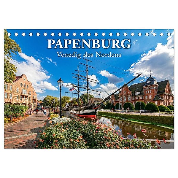 Papenburg - Venedig des Nordens (Tischkalender 2024 DIN A5 quer), CALVENDO Monatskalender, Andrea Dreegmeyer
