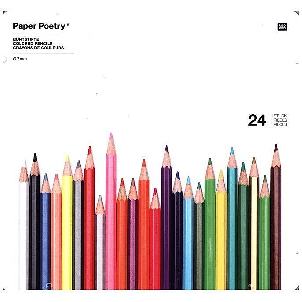 Paper Poetry - Buntstifte im Metalletui, 24 Stück