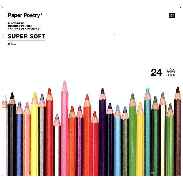 Paper Poetry - Buntstifte Soft Metalletui, 24 Stück
