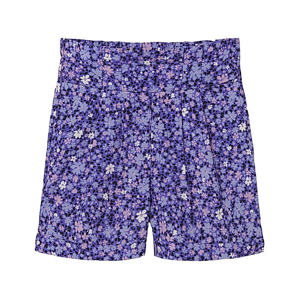 name it Paperbag-Shorts NKFFANN geblümt in purple opulence