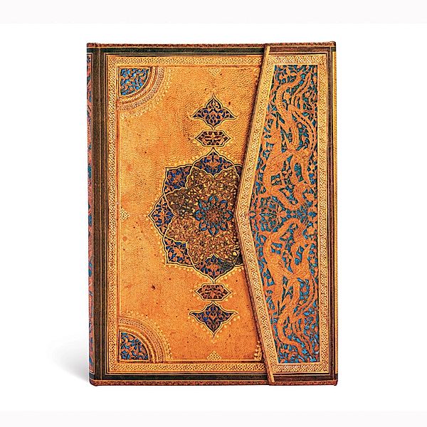 Paperblanks | Safavid | Safavid Binding Art | Hardcover | Midi | Lined | Wrap Closure | 144 Pg | 120 GSM