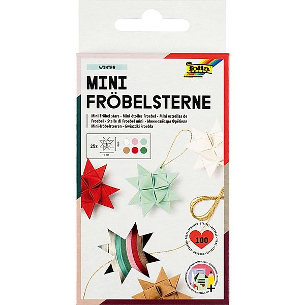 folia Papier-Bastelset MINI FRÖBELSTERNE 100-teilig