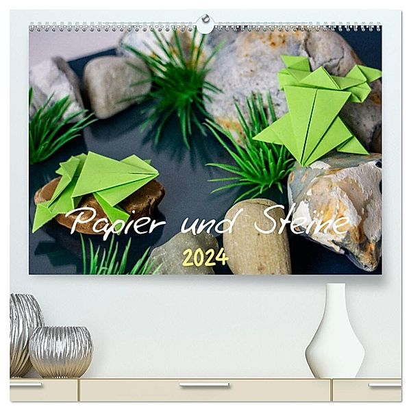 Papier und Steine (hochwertiger Premium Wandkalender 2024 DIN A2 quer), Kunstdruck in Hochglanz, schwarzhippie