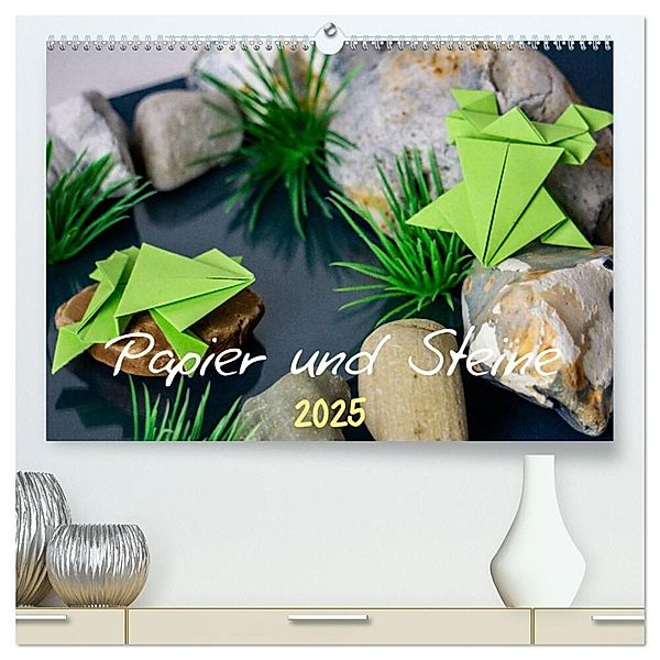 Papier und Steine (hochwertiger Premium Wandkalender 2025 DIN A2 quer), Kunstdruck in Hochglanz, Calvendo, schwarzhippie