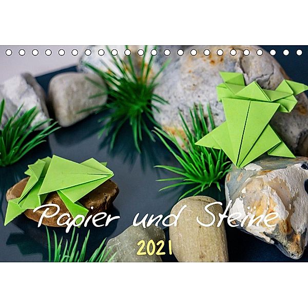 Papier und Steine (Tischkalender 2021 DIN A5 quer), schwarzhippie