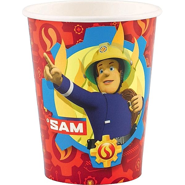 Amscan Pappbecher FIREMAN SAM 2017 8-teilig in bunt