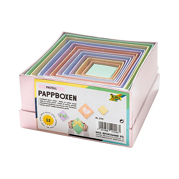 folia Pappboxen PASTELL 12-teilig