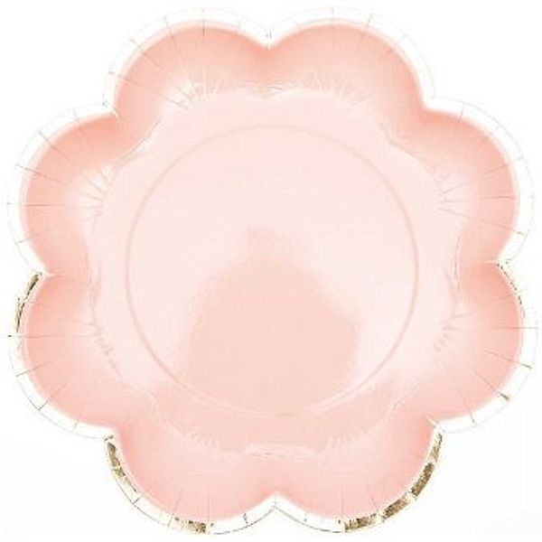 Pappteller Blume, Pink / Gold, Fsc Mix